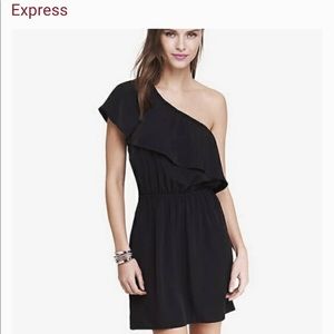 Express one shoulder black dress.
